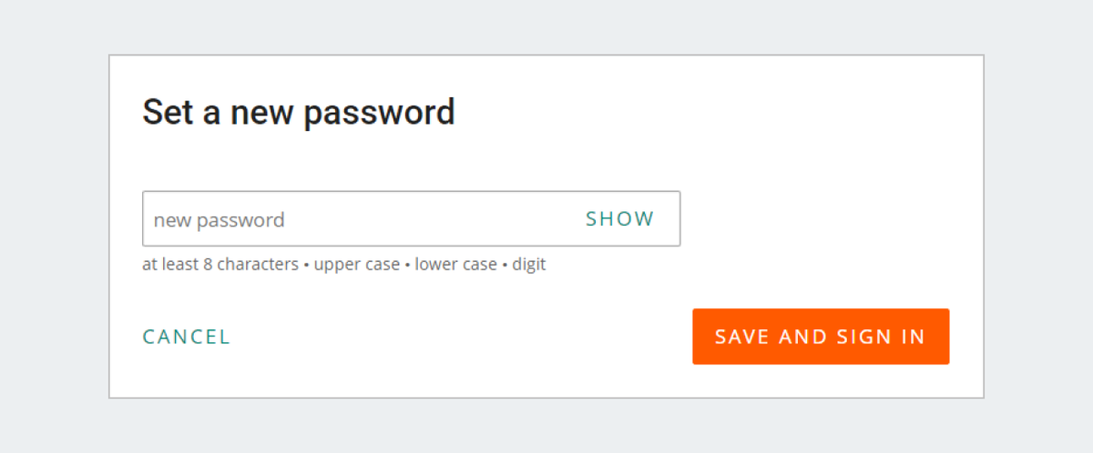 set a new password