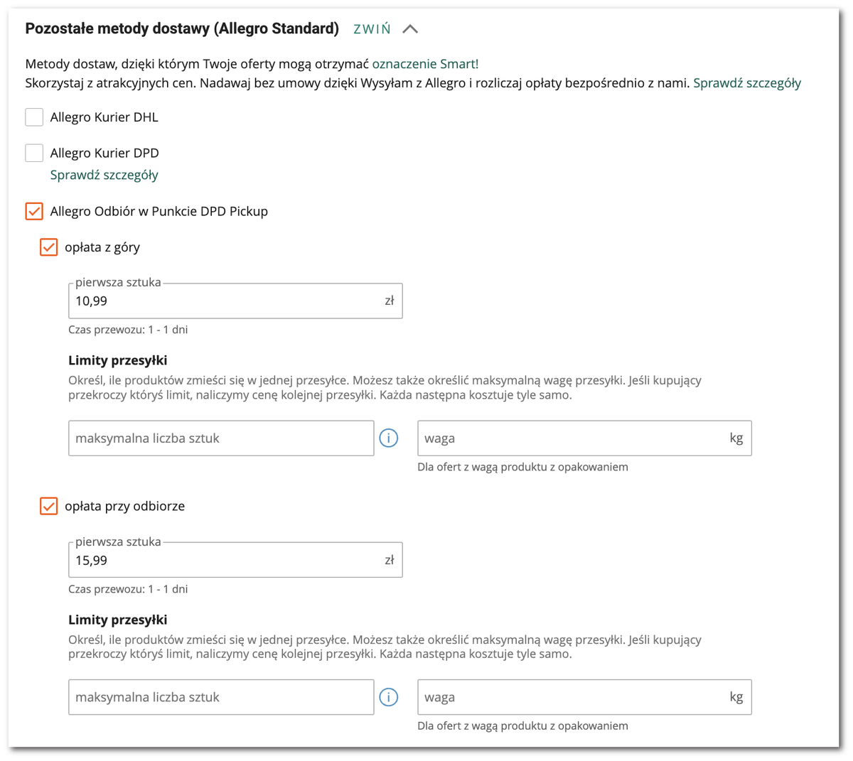 Allegro Odbiór w Punkcie DPD Pickup informacje dla sprzedających