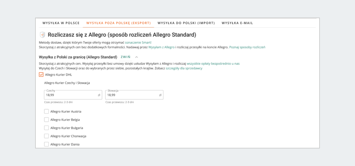 wysylka poza polske eksport