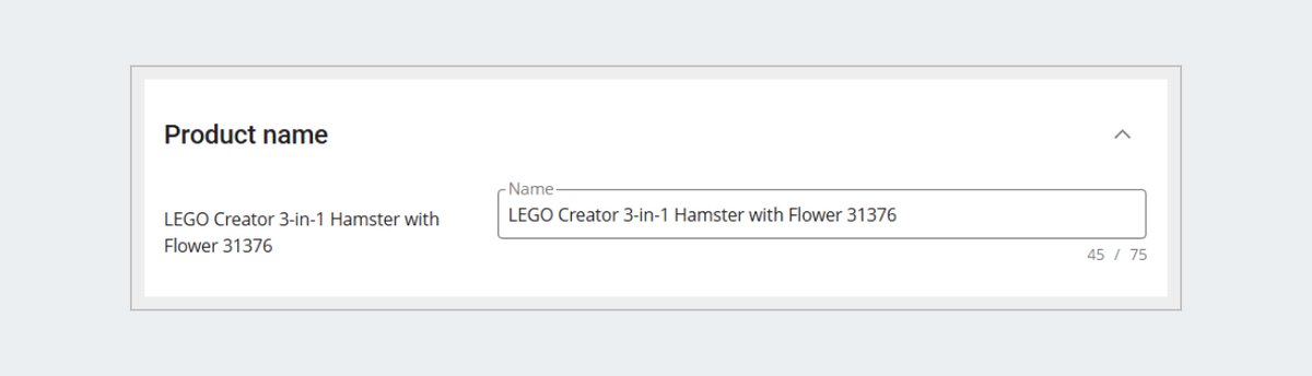 editing product name