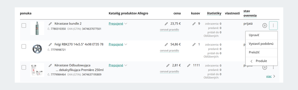 viac možností úpravy