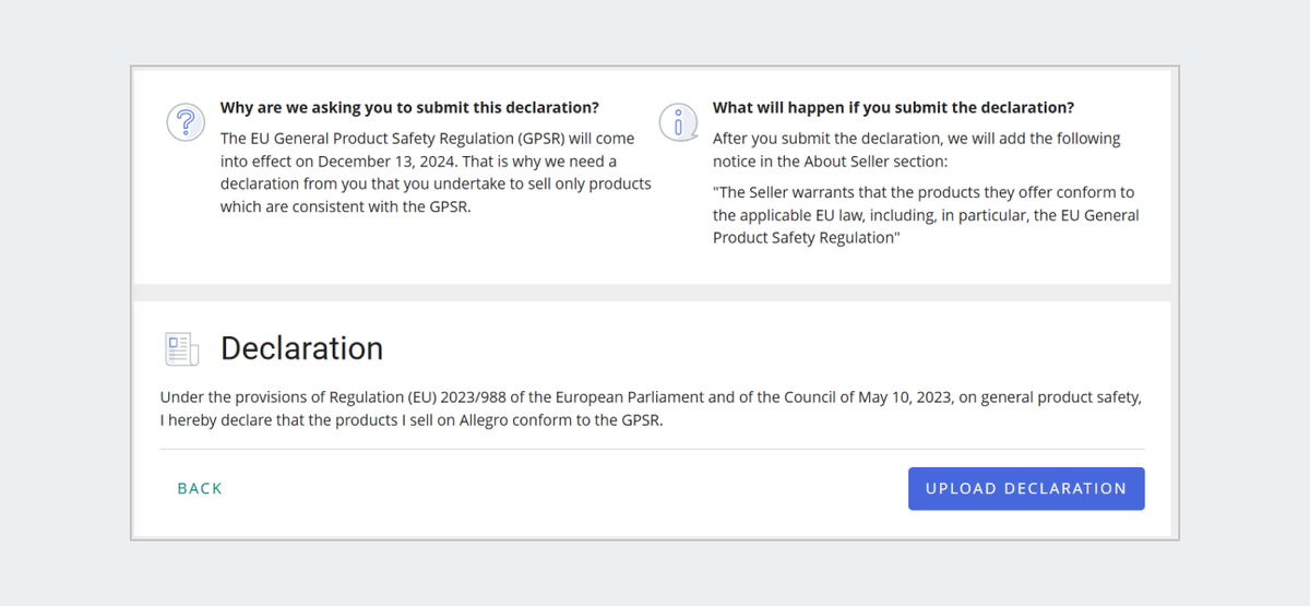 upload declaration