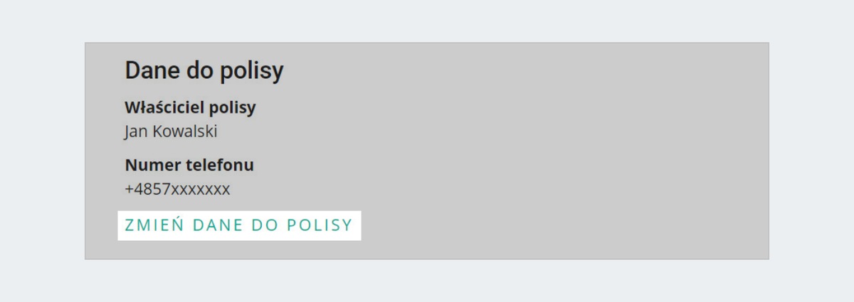 zakup ubezpieczenie dane