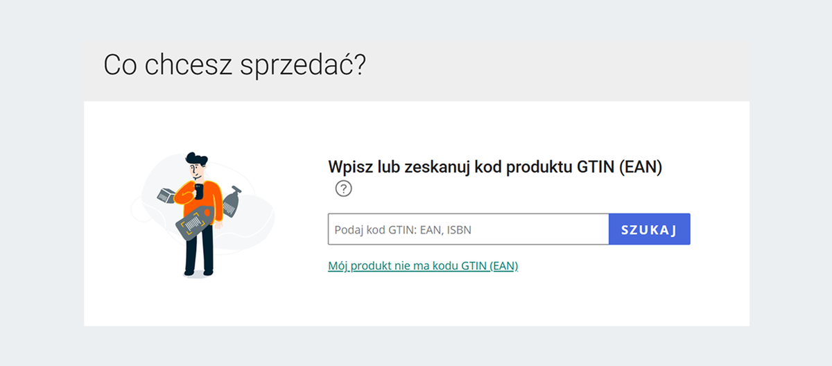 zrzut ekranu: wpisz lub zeskanuj kod produktu