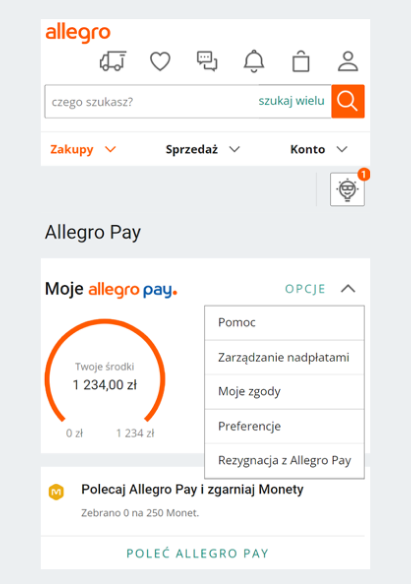 rezygnacja allegro pay
