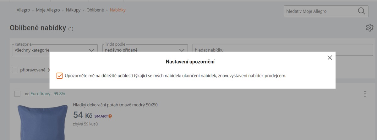 nastaven upozornn