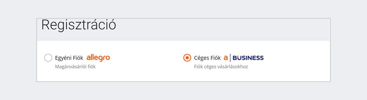 céges fiók választása