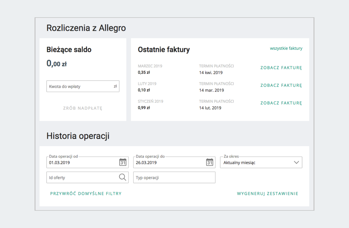Rozliczenia Z Allegro Gdzie Sprawdzic Biezace Saldo I Historie Oplat Pomoc Allegro