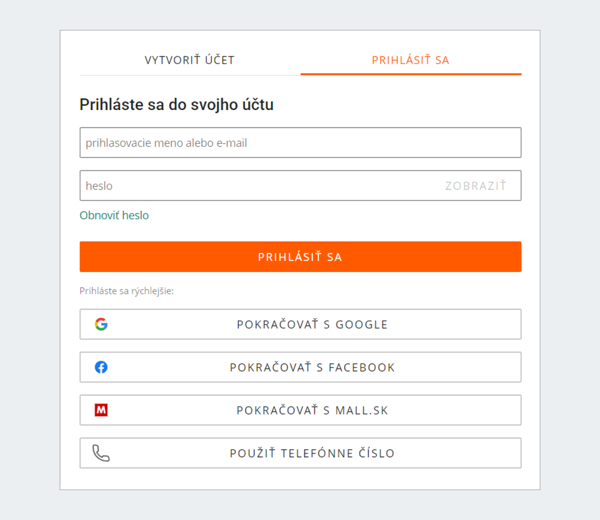 Prihlasovanie
