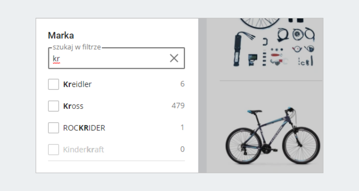 wyszukiwarka filtrow