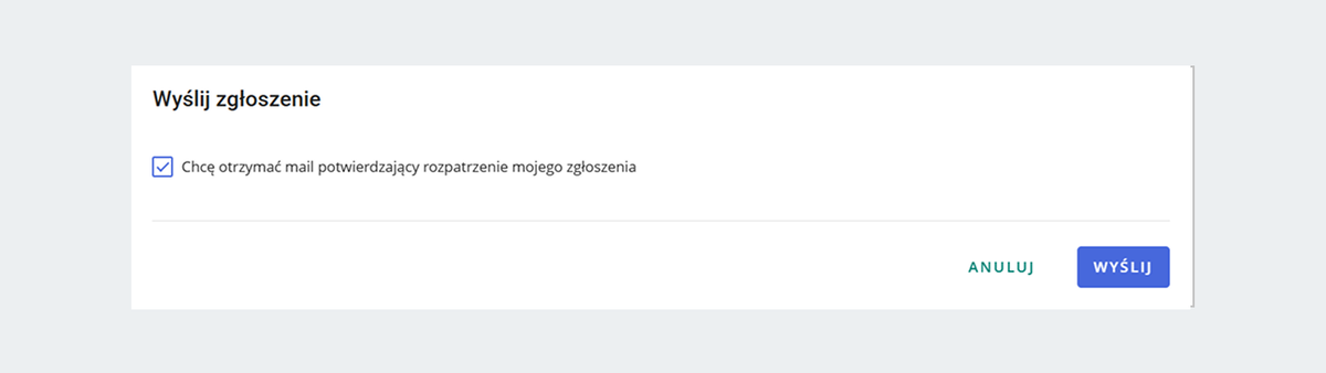 zrzut ekranu: ostatni etap w formularzu. W ten sposób możesz wysłać nam swoje zgłoszenie.