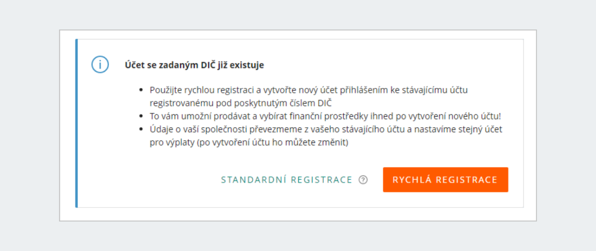 účet již existuje