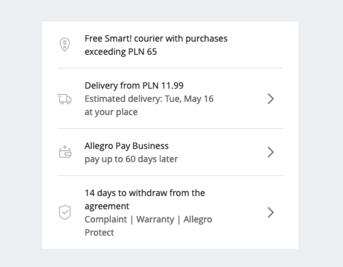 Information about complaints on the offer page