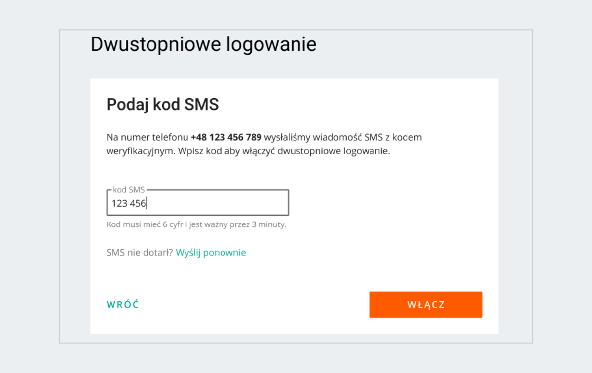 Podaj kod SMS