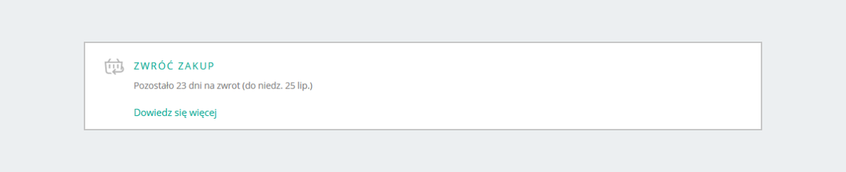 dostępna opcja zwrotu zakupu