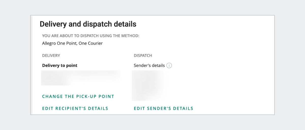 delivery details