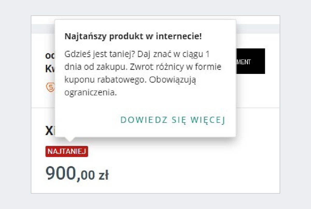 Oznaczenie NAJTANIEJ