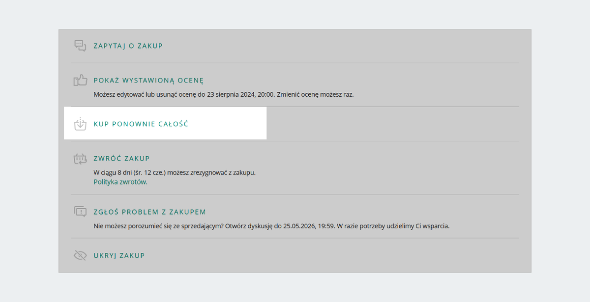 kup ponownie całość