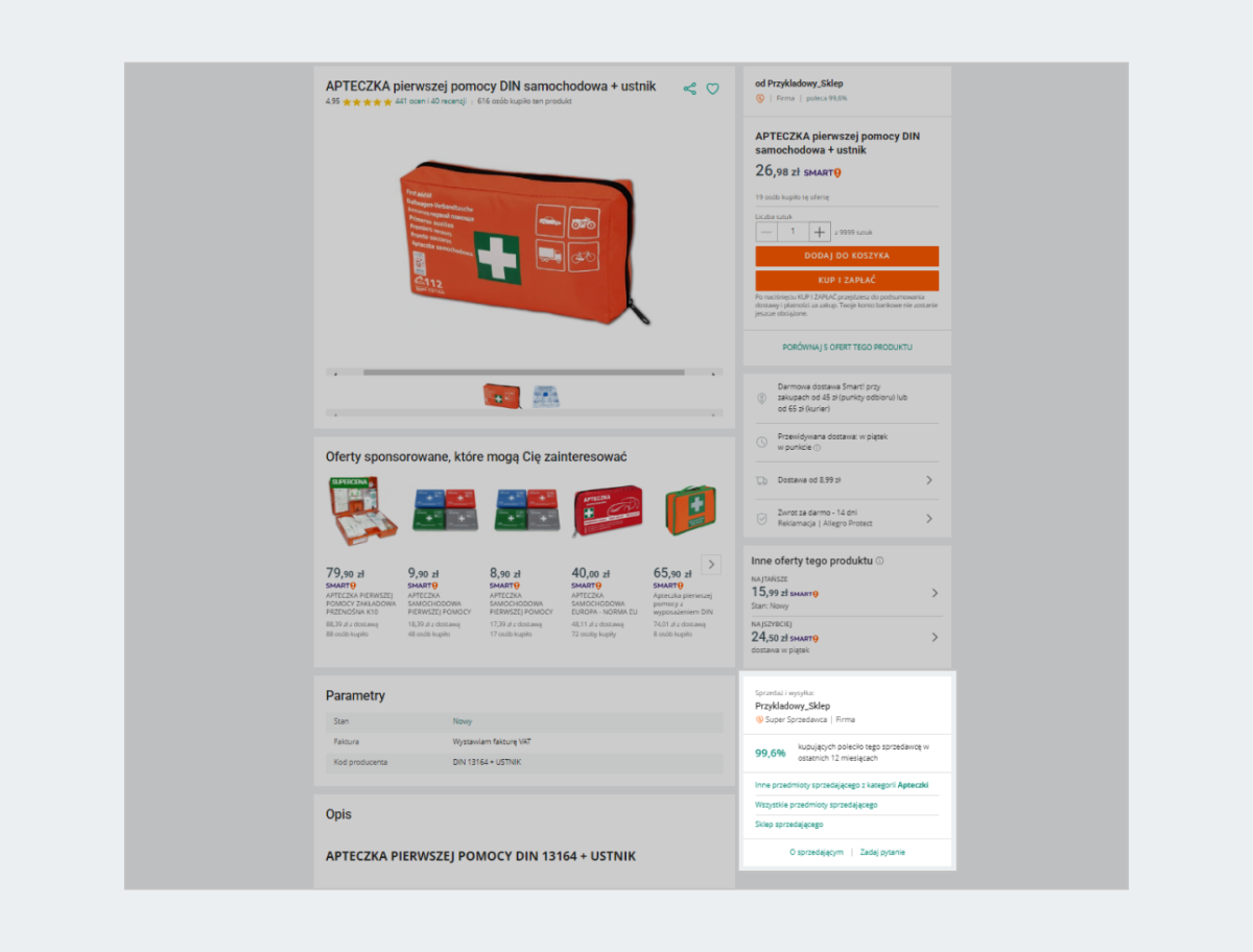 Sekcja Sprawdź na stronie produktu