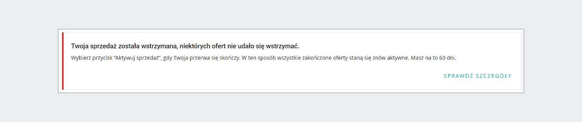 Zawieszenie sprzedaży - raport