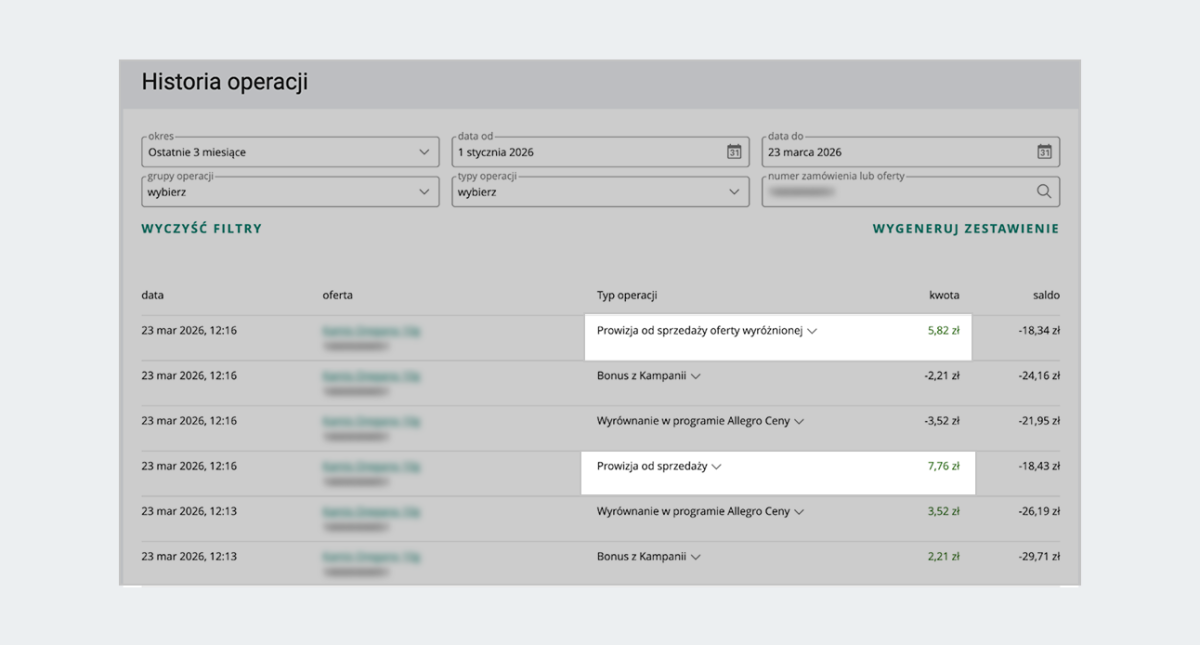 Historia operacji - po zmianach