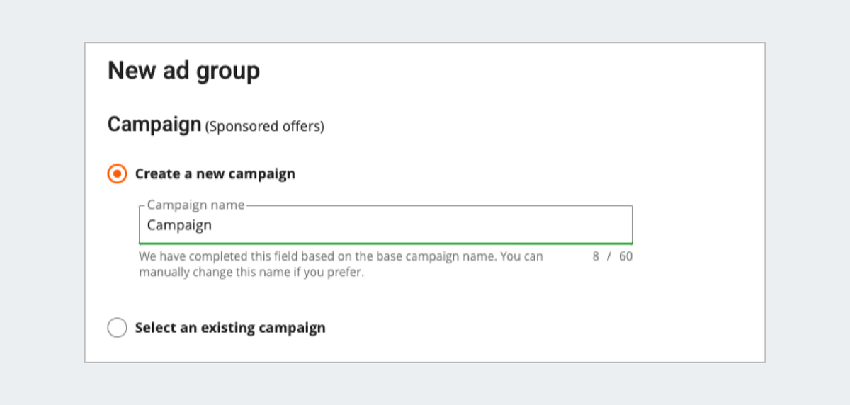 new ad group