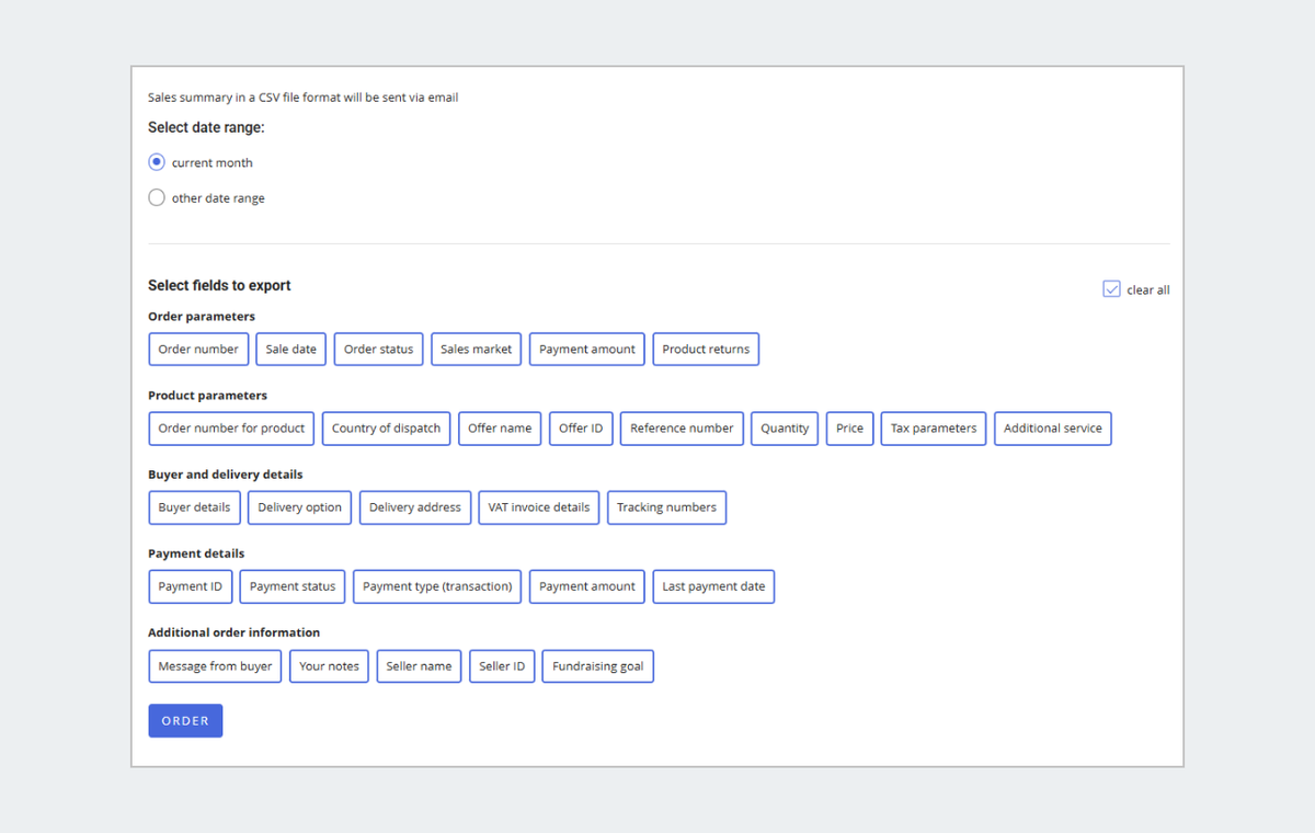 select report fields