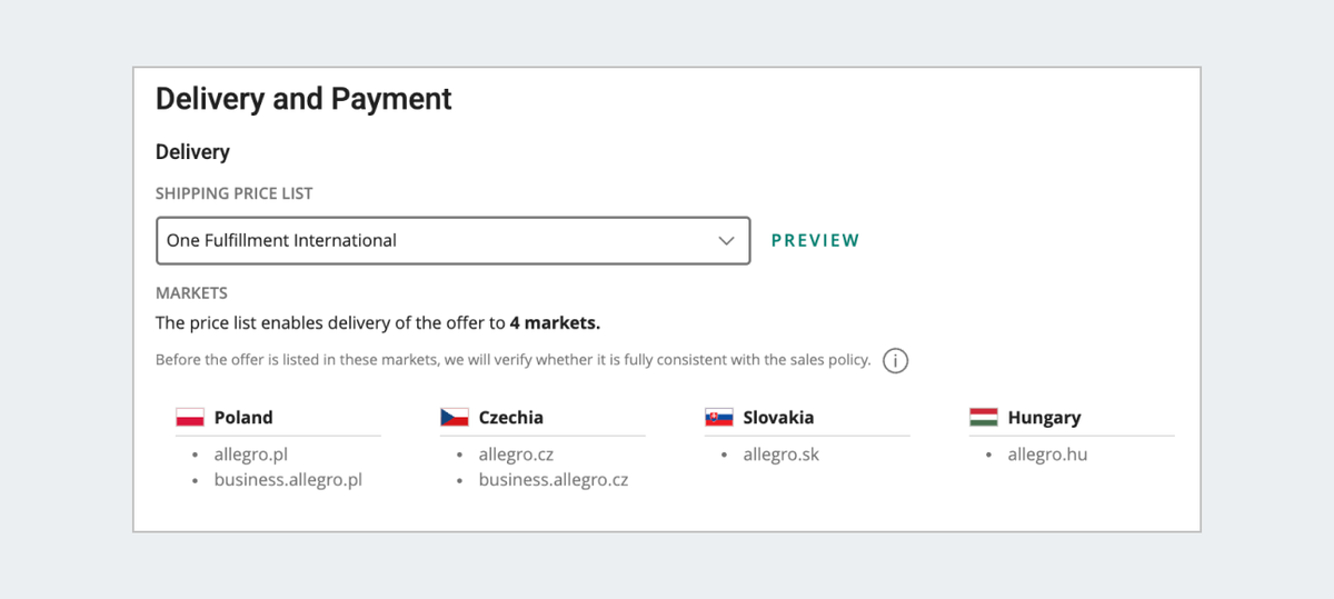1f delivery and payment