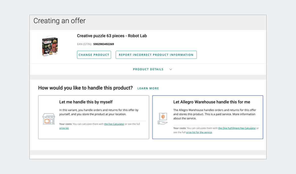 Let Allegro Warehouse handle this for me option highlighted in offer creation.png