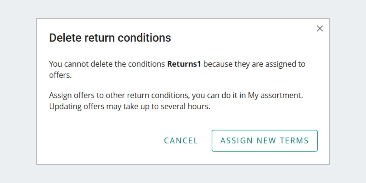 You cannot delete the conditions