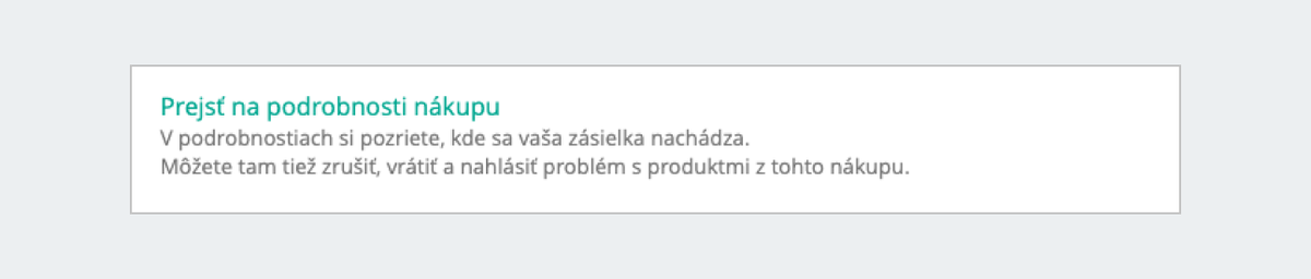 Tlačidlo [prejsť na podrobnosti nákupu]