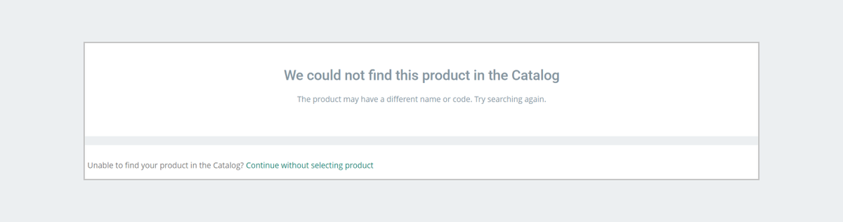 continue without selecting product