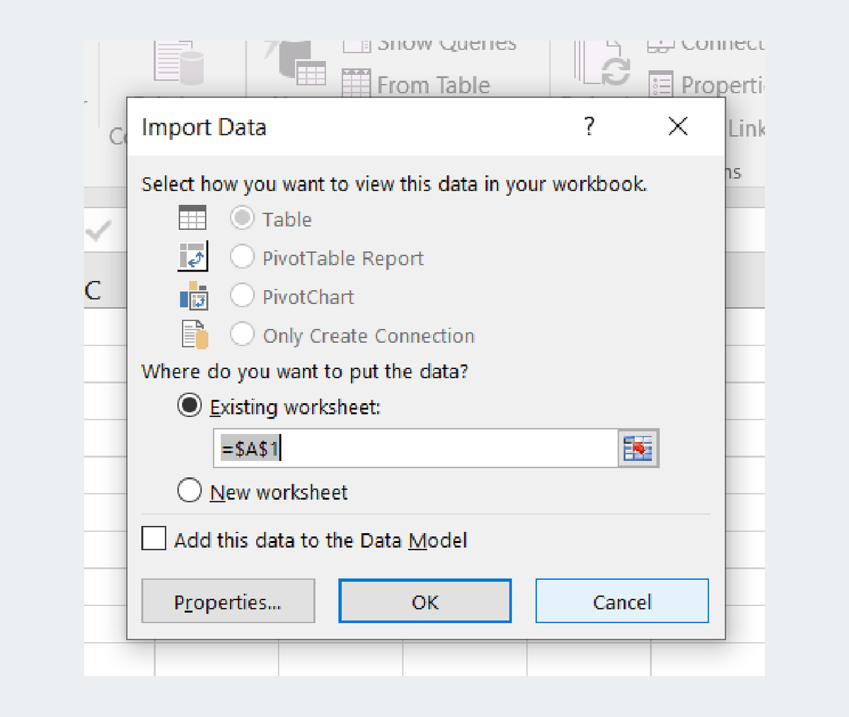 Import data