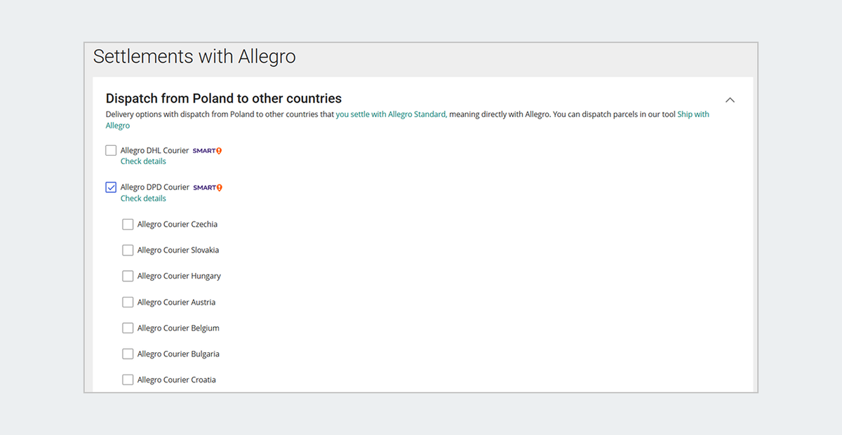 settlements with allegro dpd