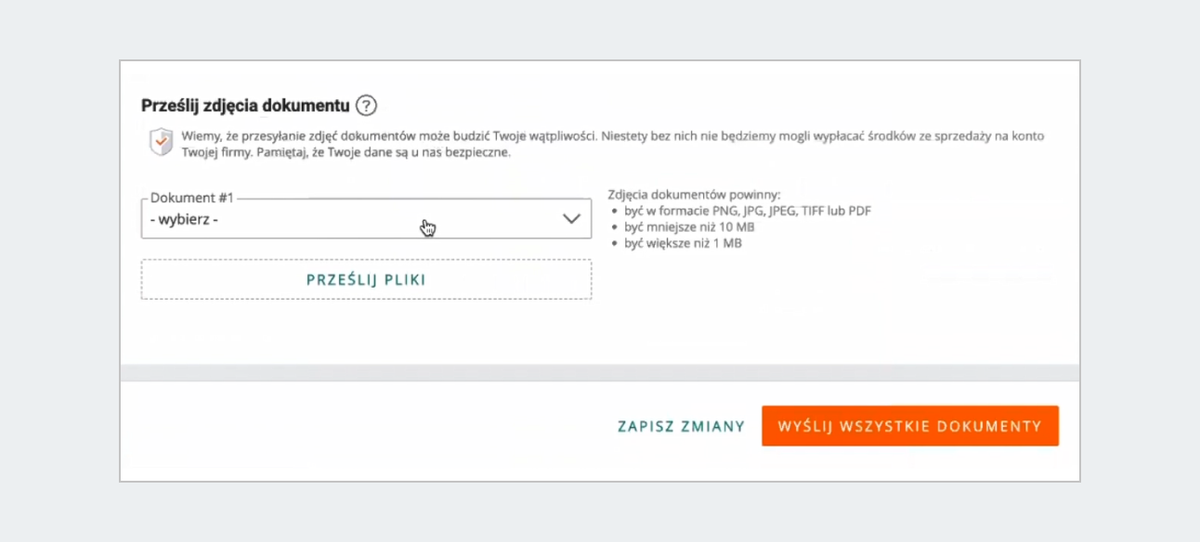 prześlij zdjęcie dokumentu