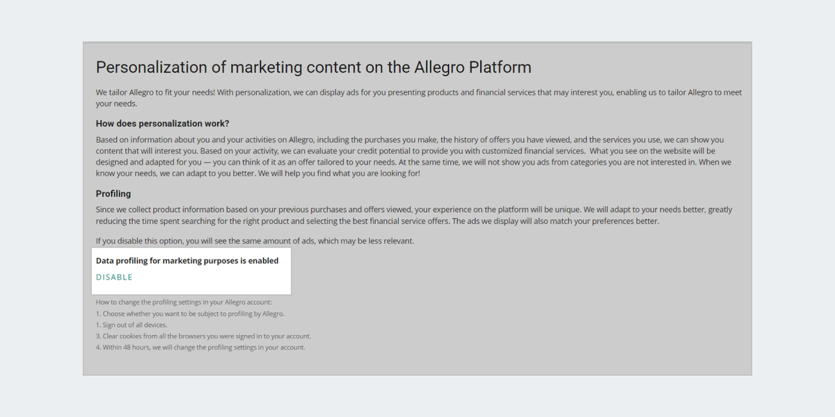 Personalization tab