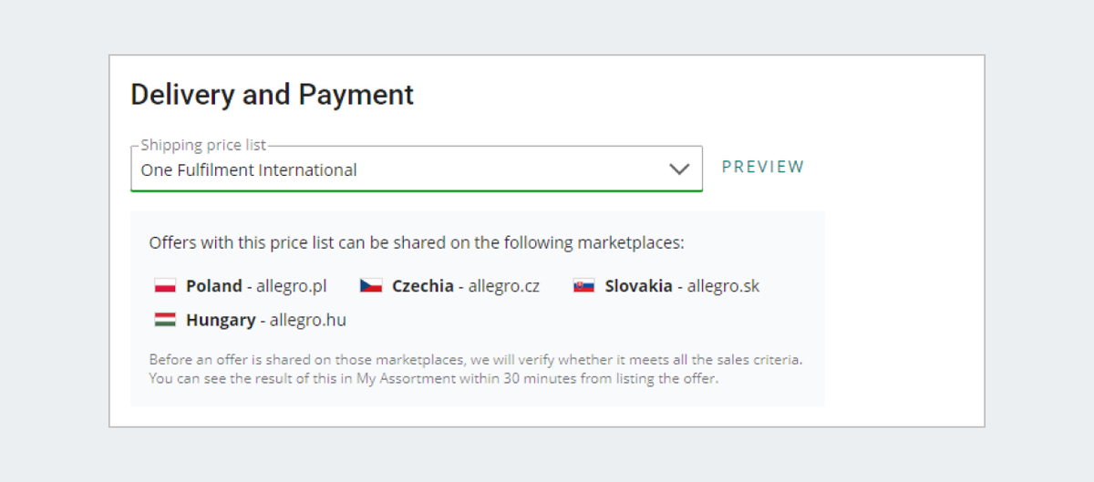 delivery and payment