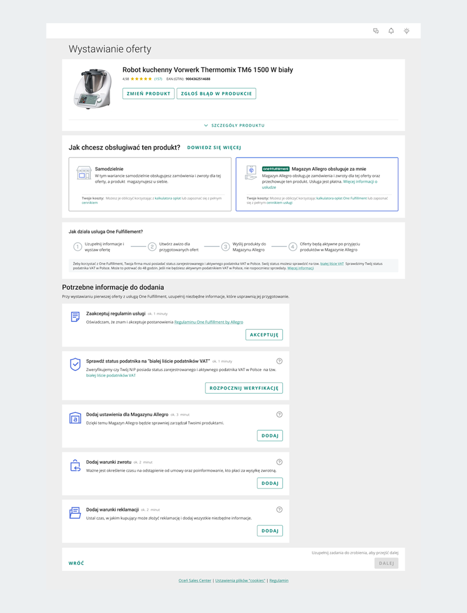 lista informacji do dodania