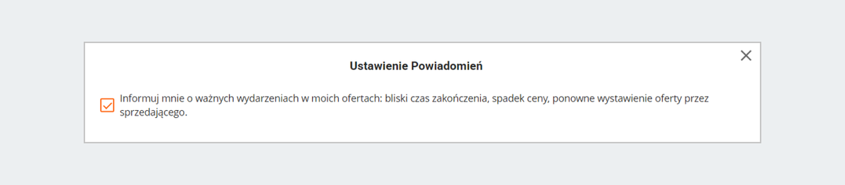 Komunikat - ustawienia powiadomień o obserwowanych ofertach
