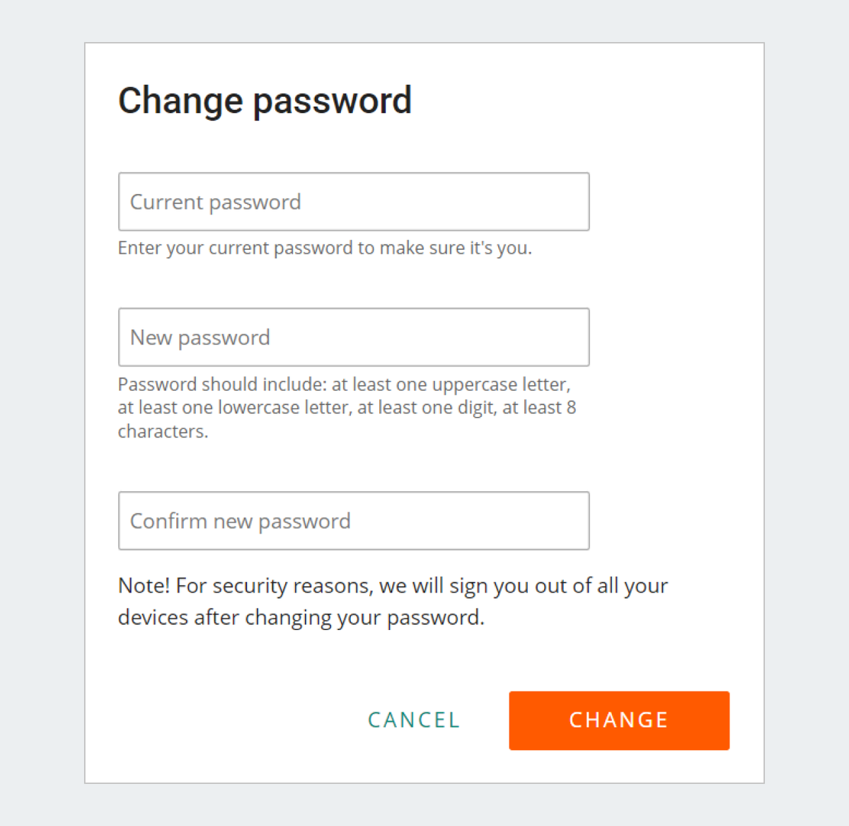 change password