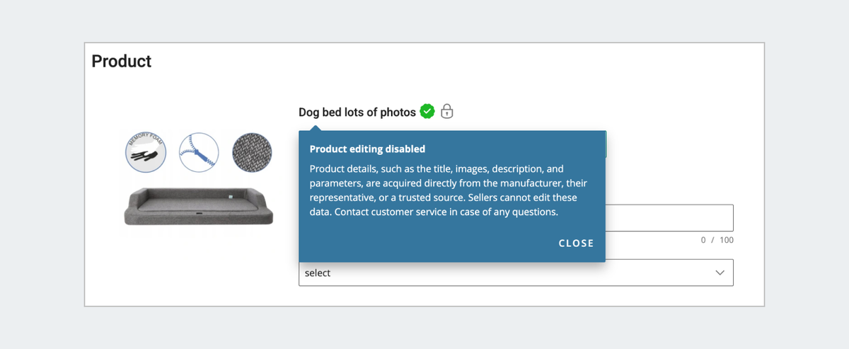 screen: product in the listing form with a green badge and a padlock icon.png