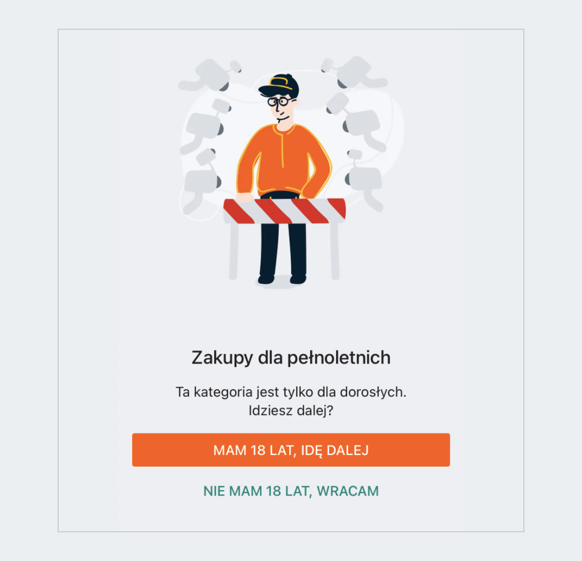 Komunikat o ograniczeniu wiekowym