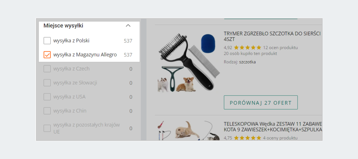 wysyłka z Magazynu Allegro