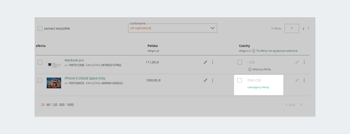 Udostępnij ofertę