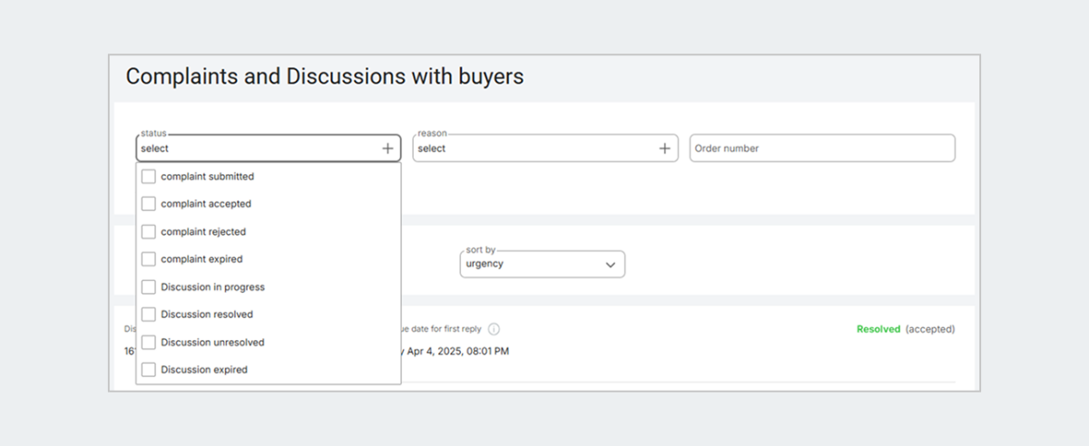 Complaints and Discussions with buyers.png