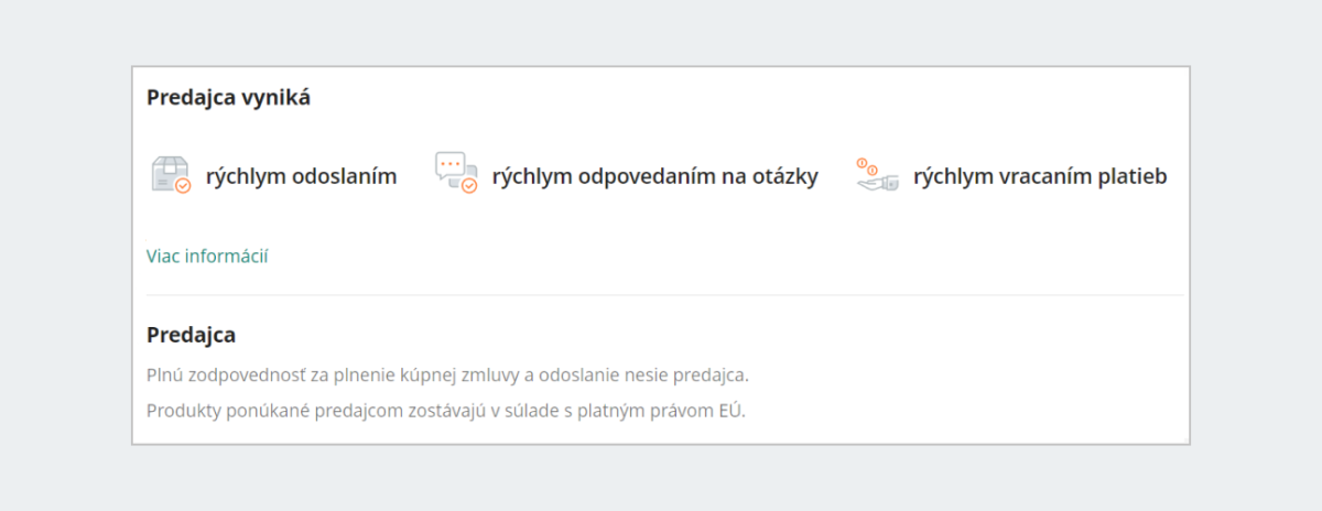 O predajcovi