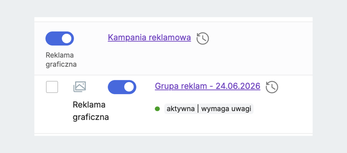 zrzut z ekranu: allegro ads i zakładka kampanie