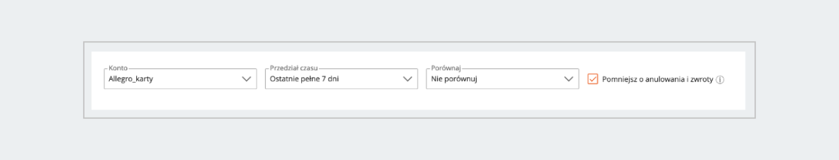 Filtry w widoku Podsumowanie