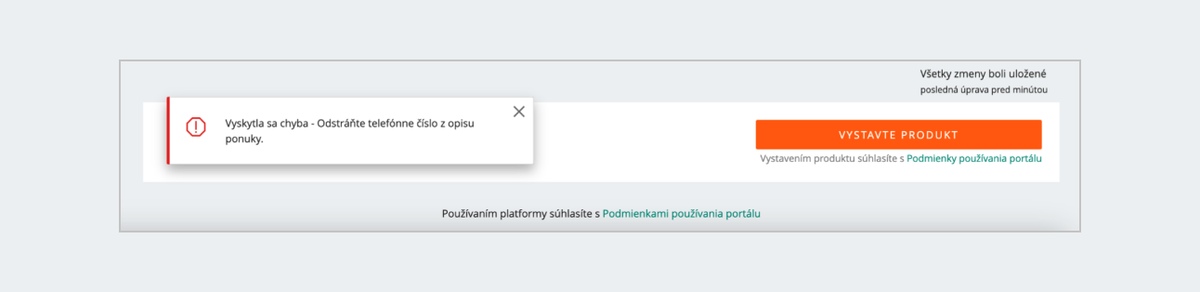 vystavte produkt