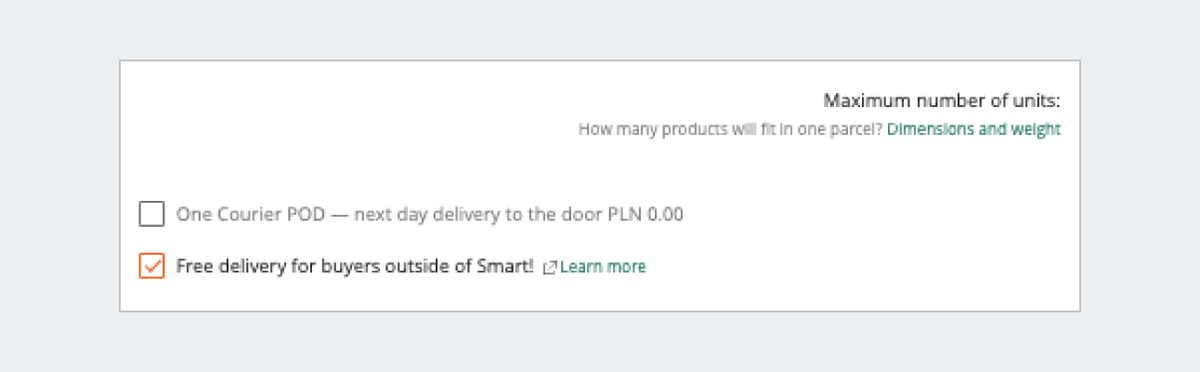 free delivery outside of Smart!